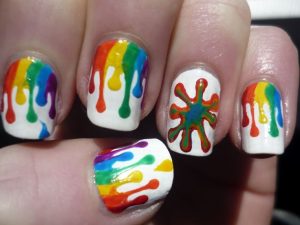Rainbow Nails With Beautiful Dots